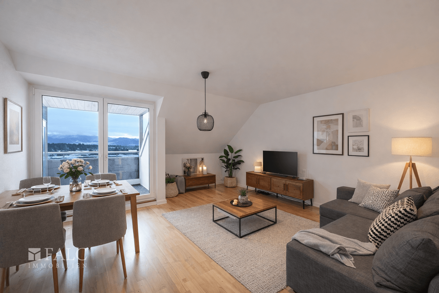 Einrichtungsbeispiel Wohn-Esszimmer - KI bearbeitet